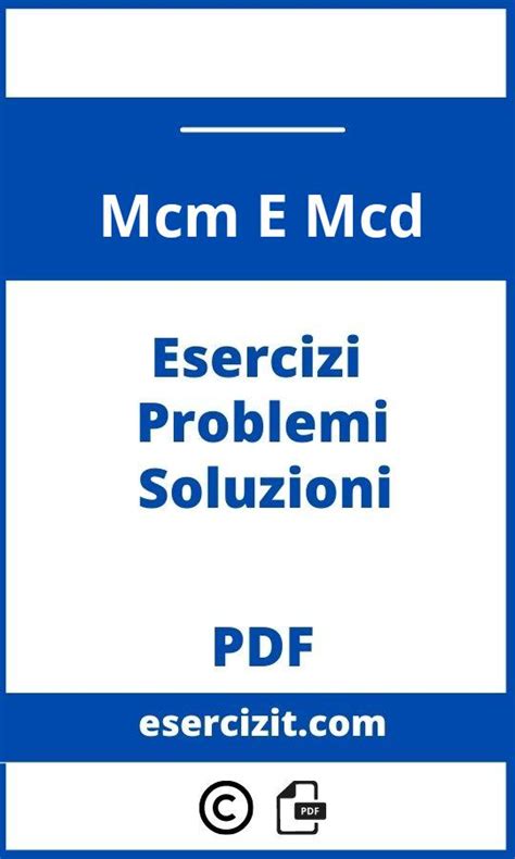 esercizi vero falso su mcd e mcm